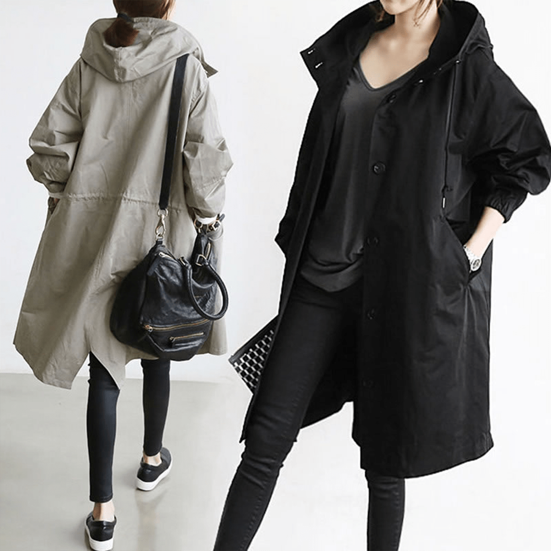 Waterdichte halflange damesregenjas - Rebka - ZovaFashion - Jassen dames