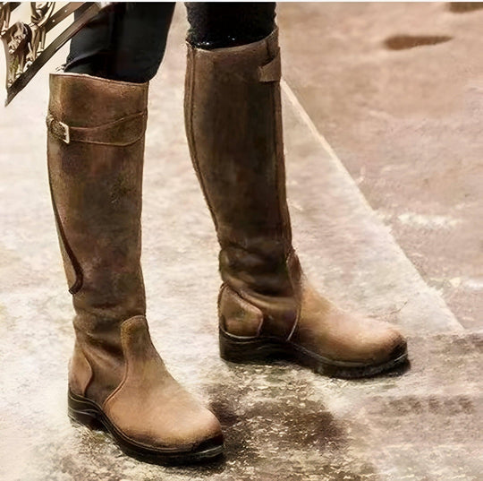 Waterdichte Leren Laarzen Dames met Antislip Zool en Schokabsorberende Technologie - ZovaFashion - Schoenen Dames