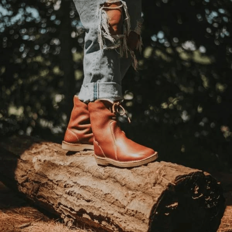 Waterdichte Leren Laarzen Dames met Stevige Zool en Premium Wolvoering - ZovaFashion - Schoenen Dames