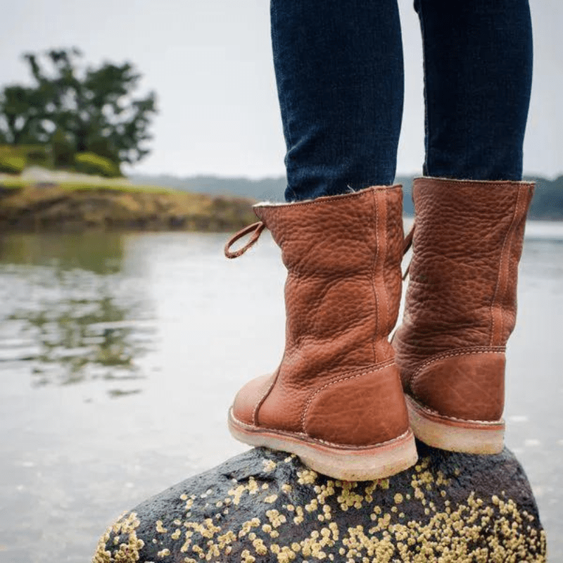Waterdichte Leren Laarzen Dames met Stevige Zool en Premium Wolvoering - ZovaFashion - Schoenen Dames
