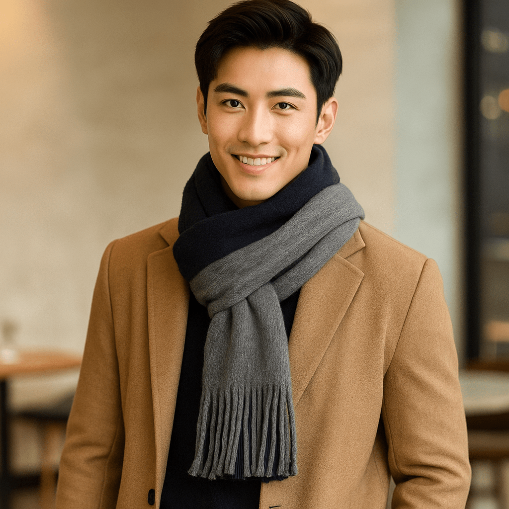 Wollen Sjaal met Strepen – Lang, Warm en Elegant