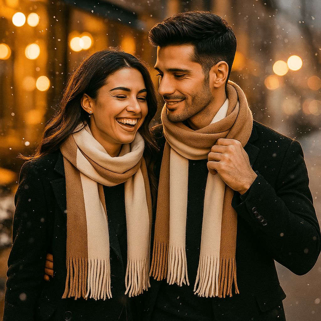 Wollen Sjaal met Strepen – Lang, Warm en Elegant