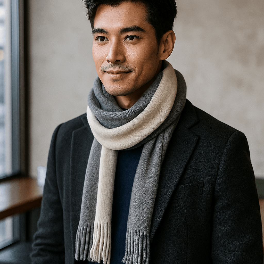 Wollen Sjaal met Strepen – Lang, Warm en Elegant