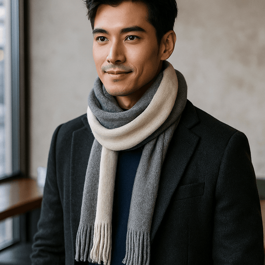 Wollen Sjaal met Strepen – Lang, Warm en Elegant