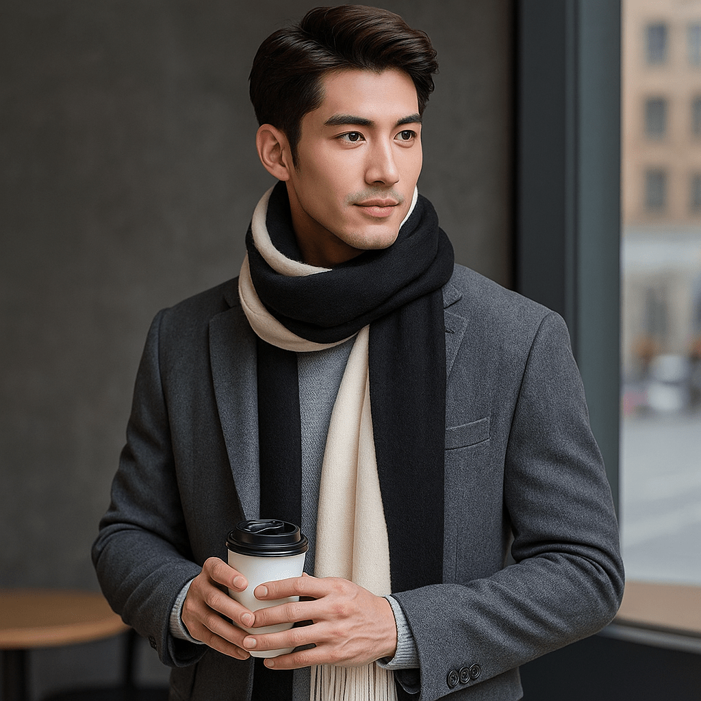 Wollen Sjaal met Strepen – Lang, Warm en Elegant