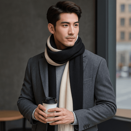 Wollen Sjaal met Strepen – Lang, Warm en Elegant