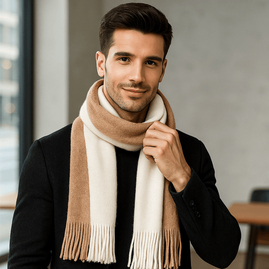 Wollen Sjaal met Strepen – Lang, Warm en Elegant