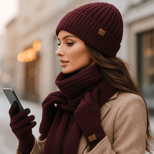 Set Muts Sjaal Handschoenen – Elegante Thermische Comfort