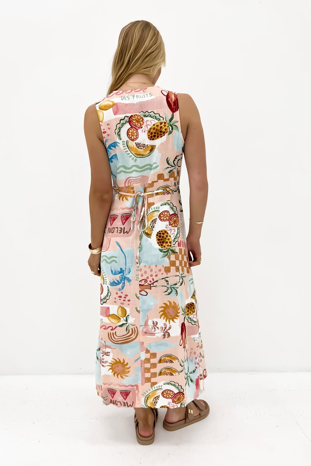 Zomerjurk Dames in Viscose - Linnen Mix met V - Hals en Midi Lengte - Zova - Fashion