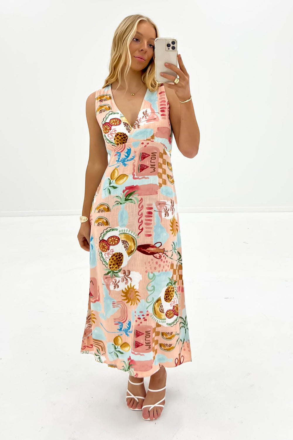 Zomerjurk Dames in Viscose - Linnen Mix met V - Hals en Midi Lengte - Zova - Fashion