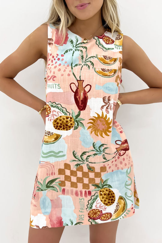 Zomerjurk Dames van Linnen met Mini Lengte en Zijsplitten - Zova - Fashion