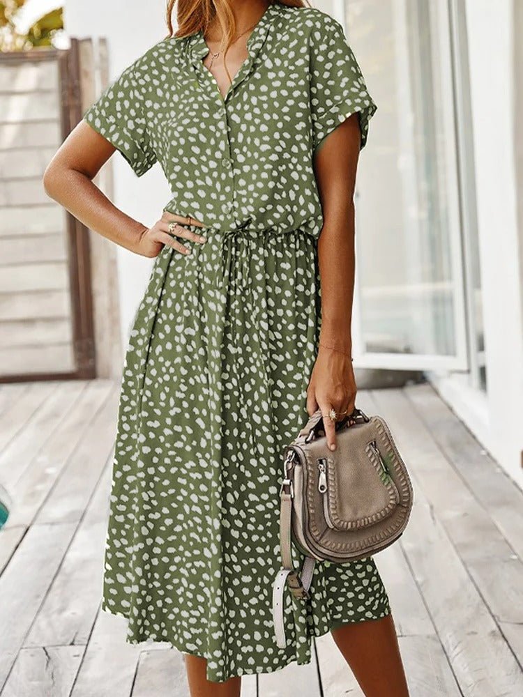 Zomerjurk met print | Luchtig en comfortabel - ZovaFashion - Midi Jurken