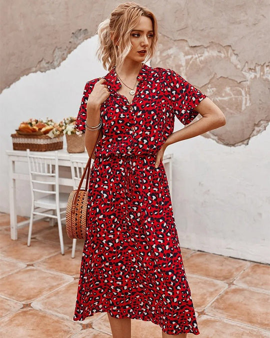 Zomerjurk met print | Luchtig en comfortabel - ZovaFashion - Midi Jurken