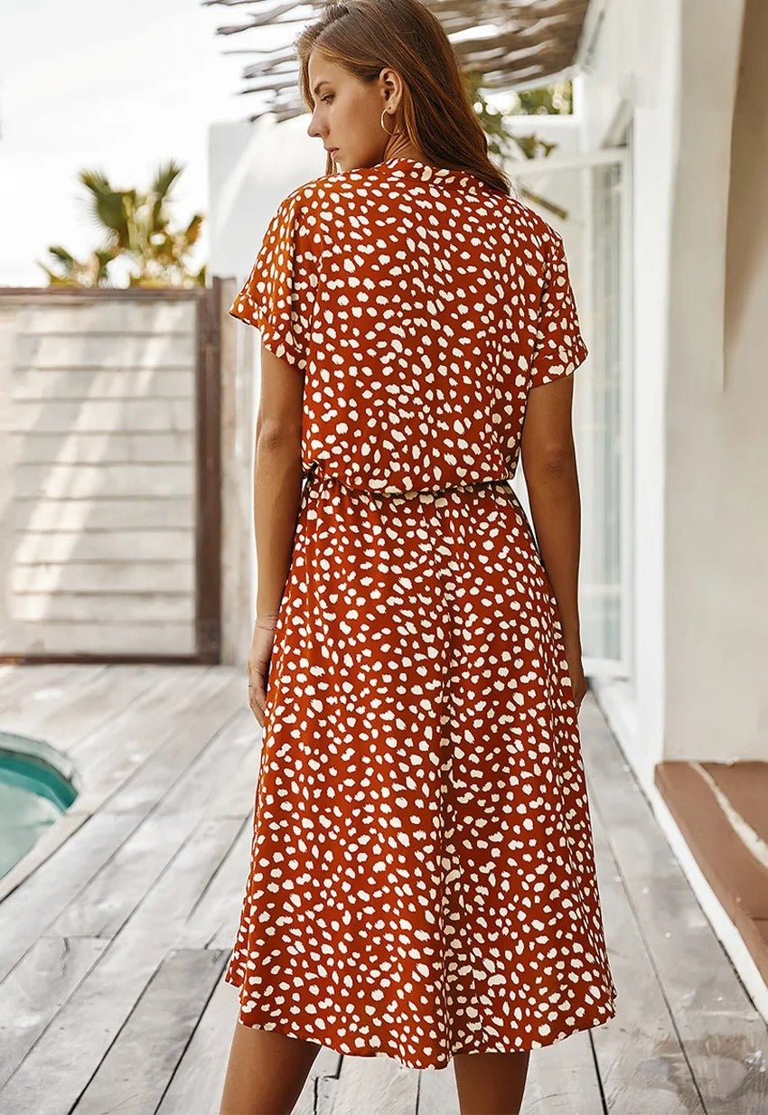 Zomerjurk met print | Luchtig en comfortabel - ZovaFashion - Midi Jurken