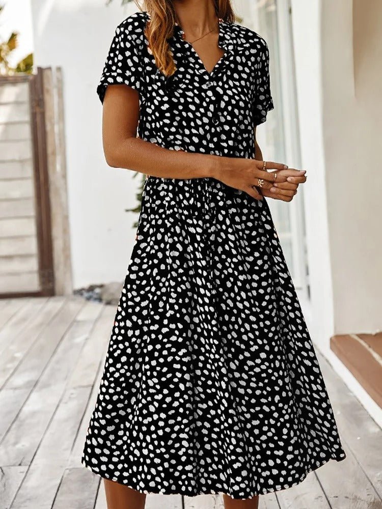 Zomerjurk met print | Luchtig en comfortabel - ZovaFashion - Midi Jurken
