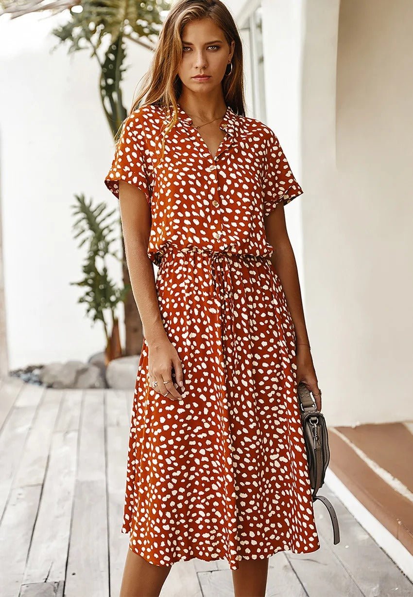 Zomerjurk met print | Luchtig en comfortabel - ZovaFashion - Midi Jurken