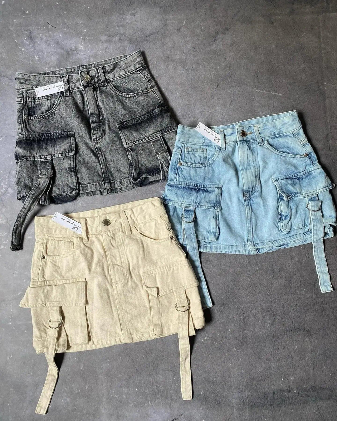 Zomerrok Dames - Denim Minirok met A - Lijn en Multi - Zakken Design - Zova - Fashion