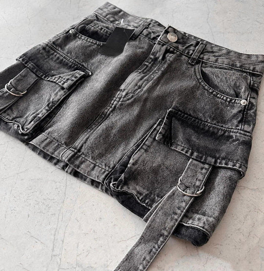 Zomerrok Dames - Denim Minirok met A - Lijn en Multi - Zakken Design - Zova - Fashion