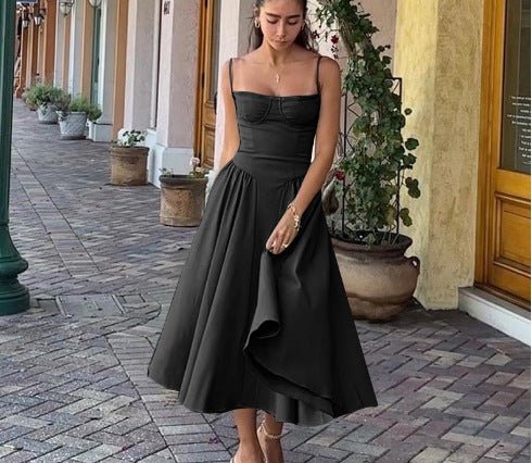 Zomerse Midi Zomerjurk met Sweetheart Halslijn en Spaghetti Bandjes - Zova - Fashion - Midi Jurk